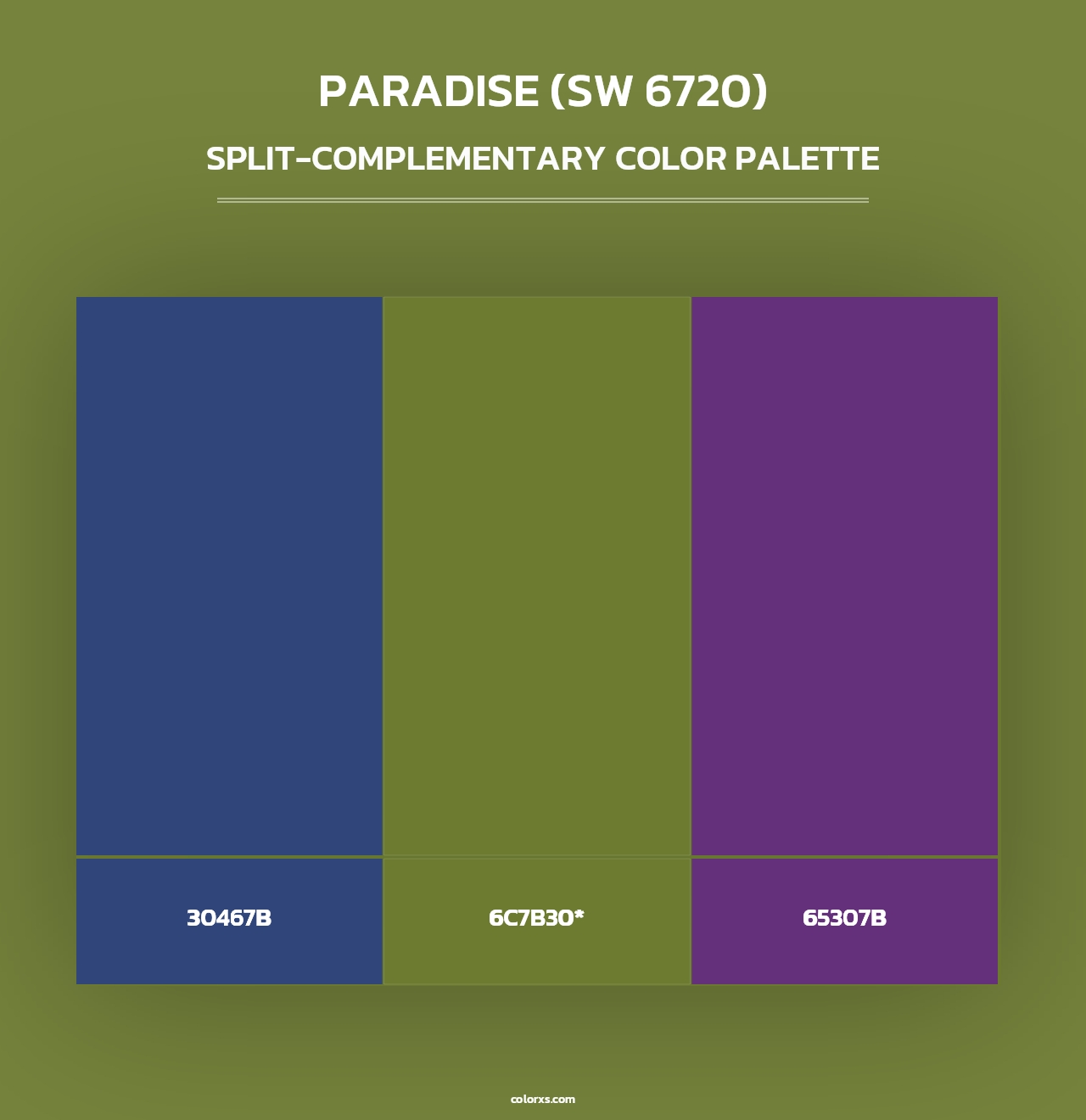 Paradise (SW 6720) - Split-Complementary Color Palette
