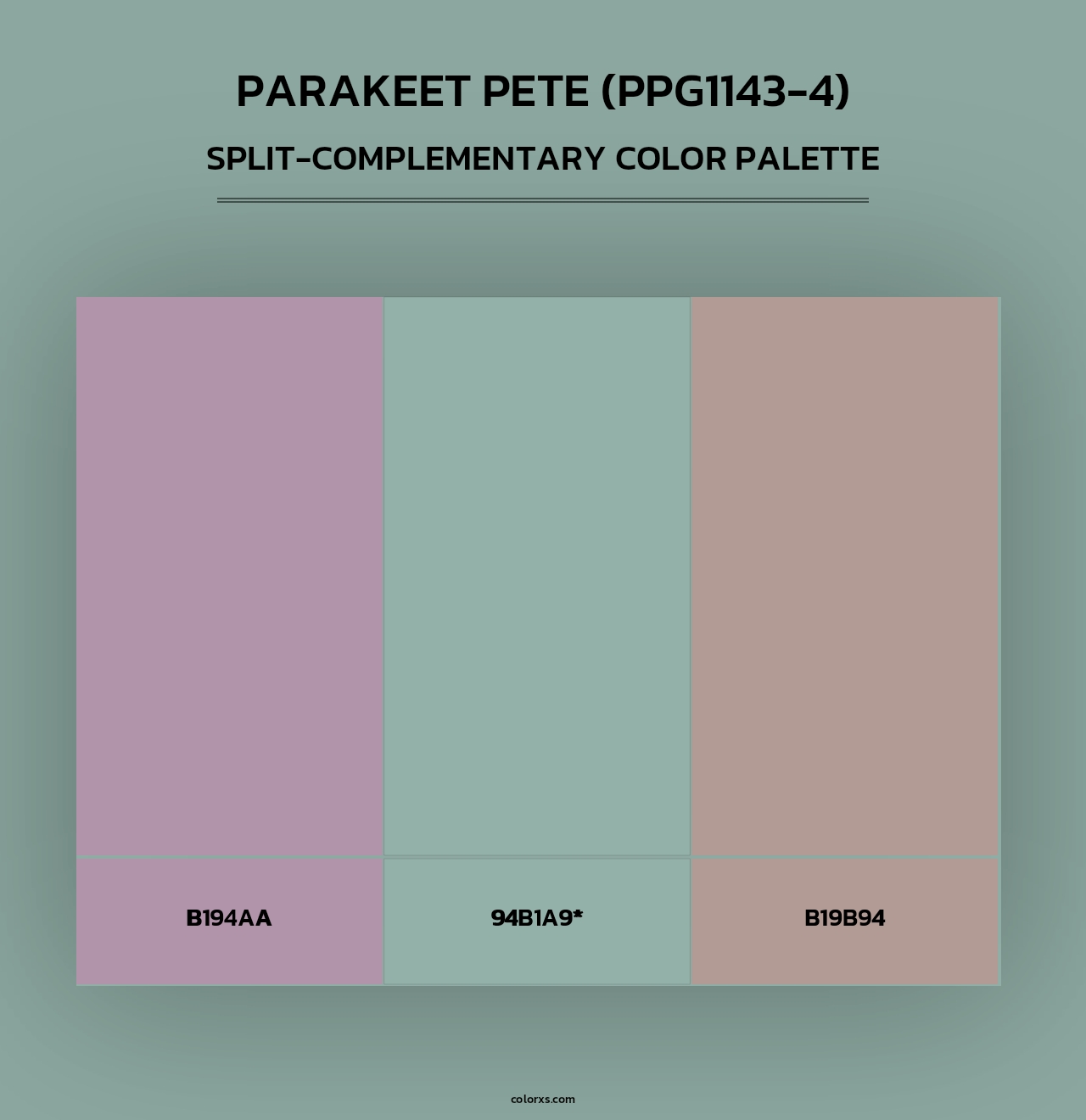Parakeet Pete (PPG1143-4) - Split-Complementary Color Palette