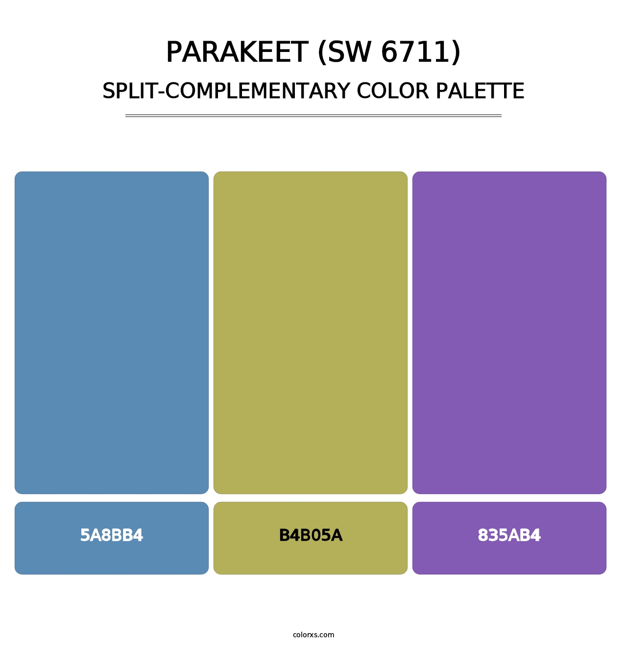 Parakeet (SW 6711) - Split-Complementary Color Palette