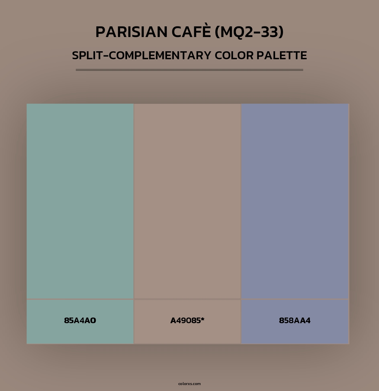 Parisian Cafè (MQ2-33) - Split-Complementary Color Palette