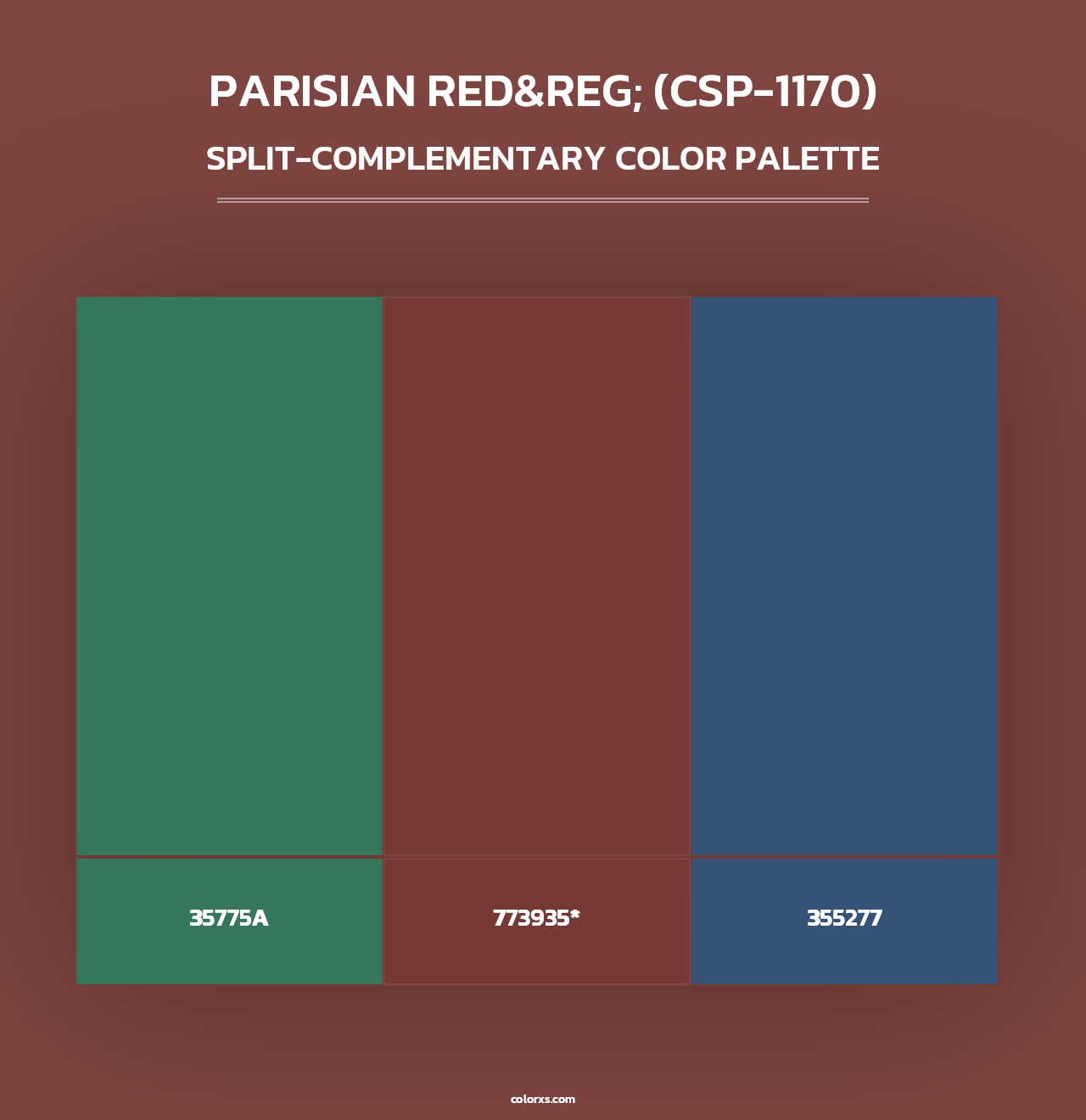 Parisian Red&reg; (CSP-1170) - Split-Complementary Color Palette