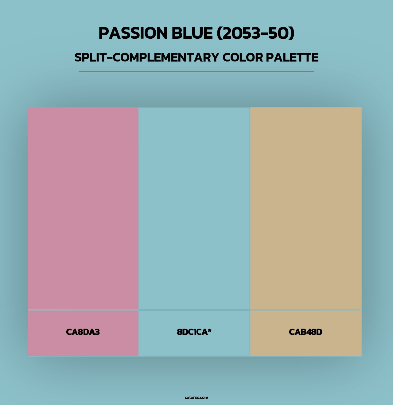 Passion Blue (2053-50) - Split-Complementary Color Palette