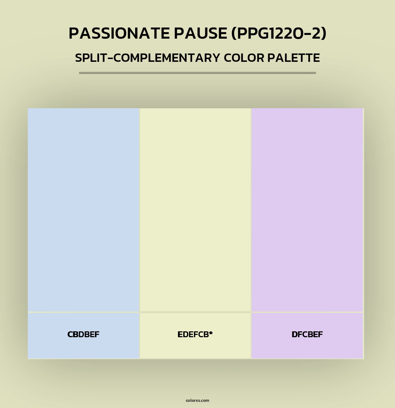 Passionate Pause (PPG1220-2) - Split-Complementary Color Palette