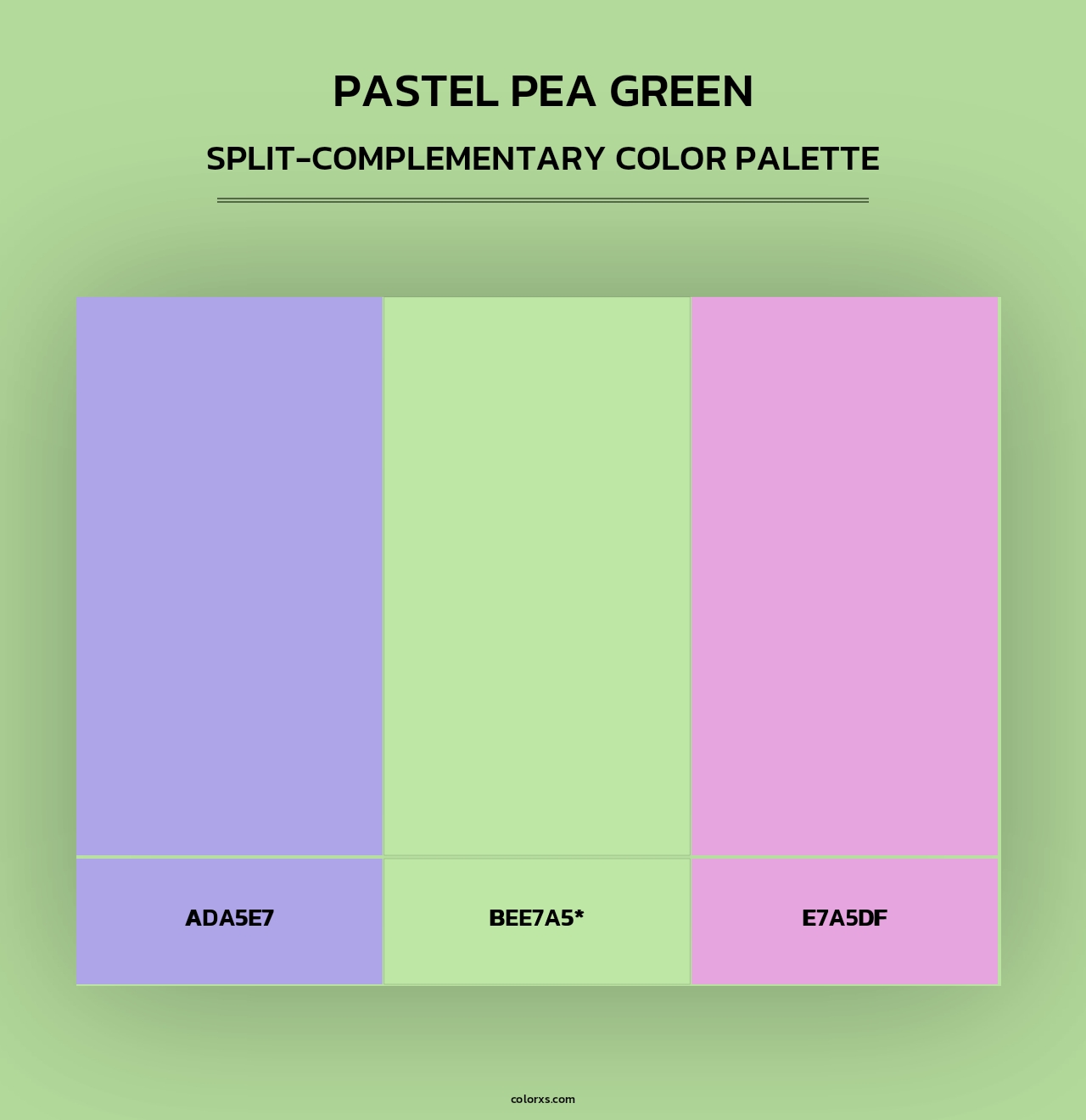 Pastel Pea Green - Split-Complementary Color Palette