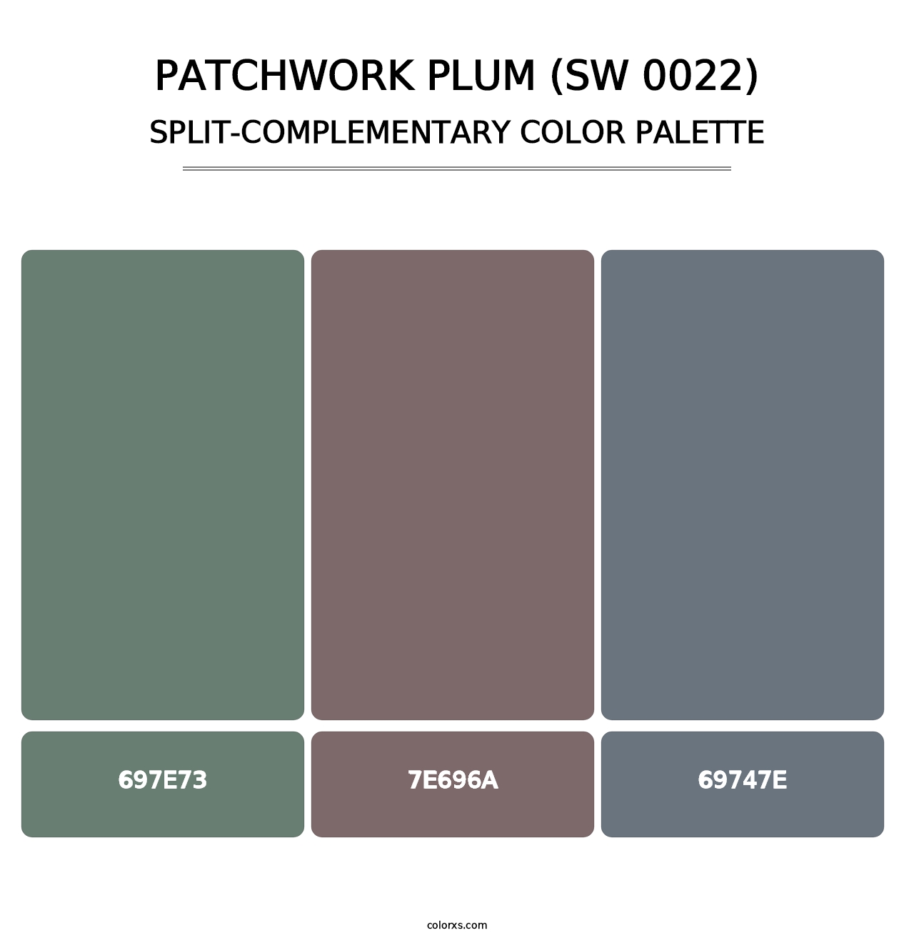 Patchwork Plum (SW 0022) - Split-Complementary Color Palette