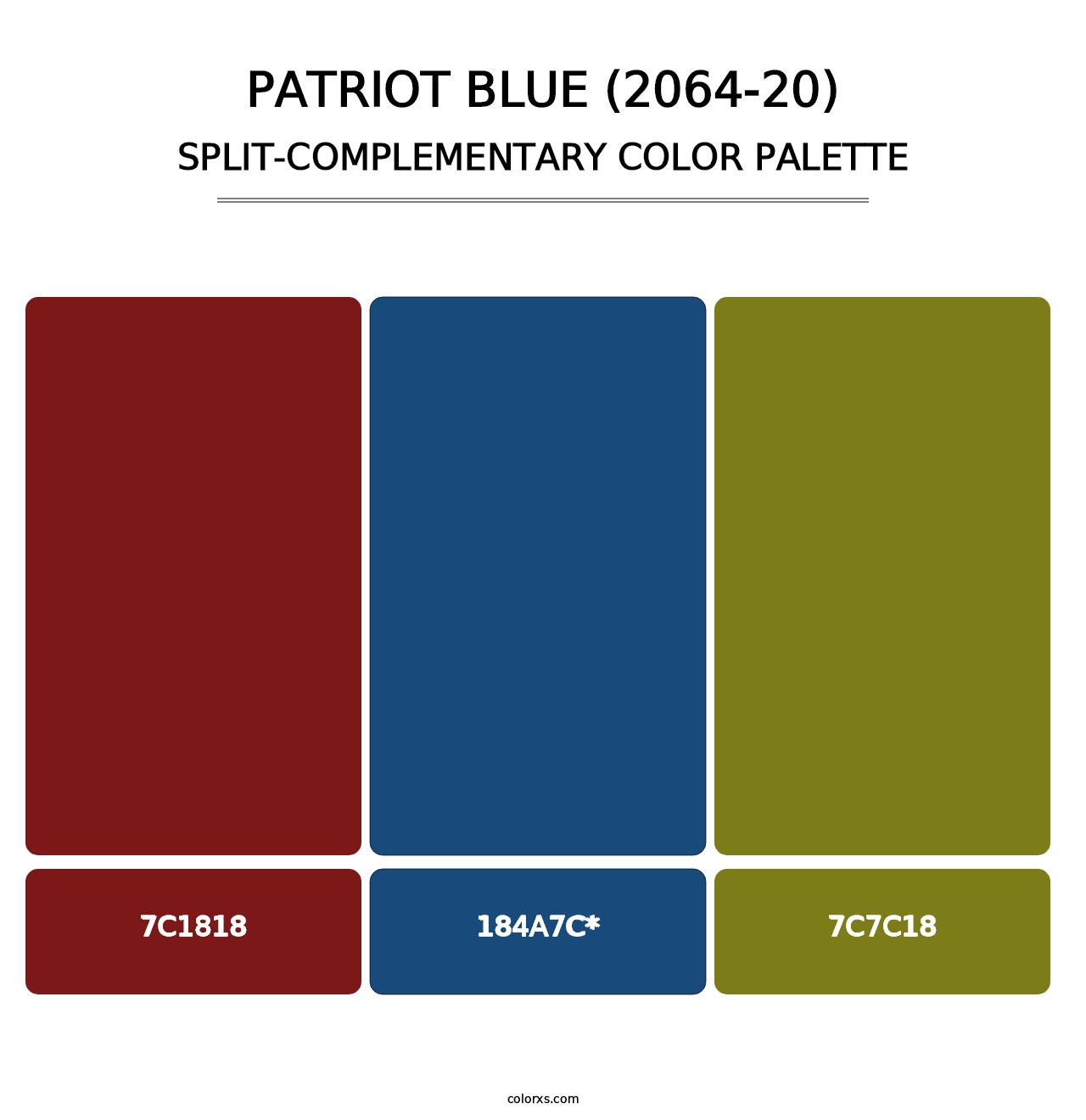 Patriot Blue (2064-20) - Split-Complementary Color Palette