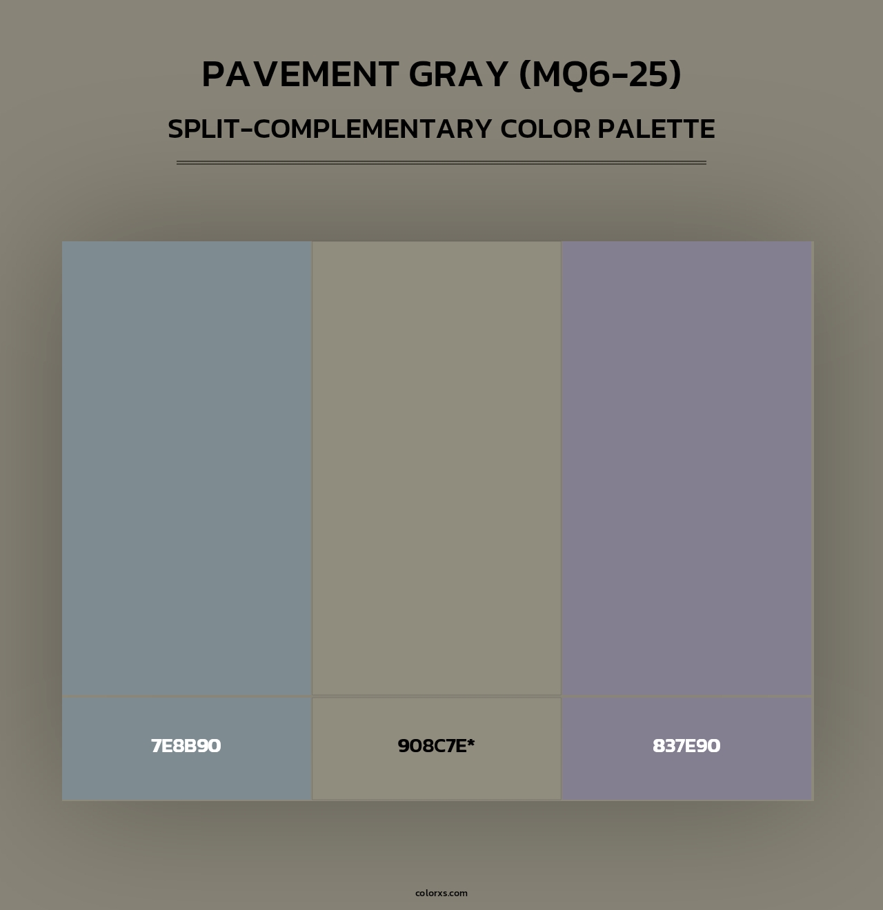 Pavement Gray (MQ6-25) - Split-Complementary Color Palette