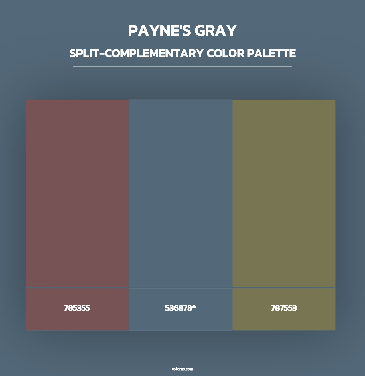 Payne's Gray - Split-Complementary Color Palette