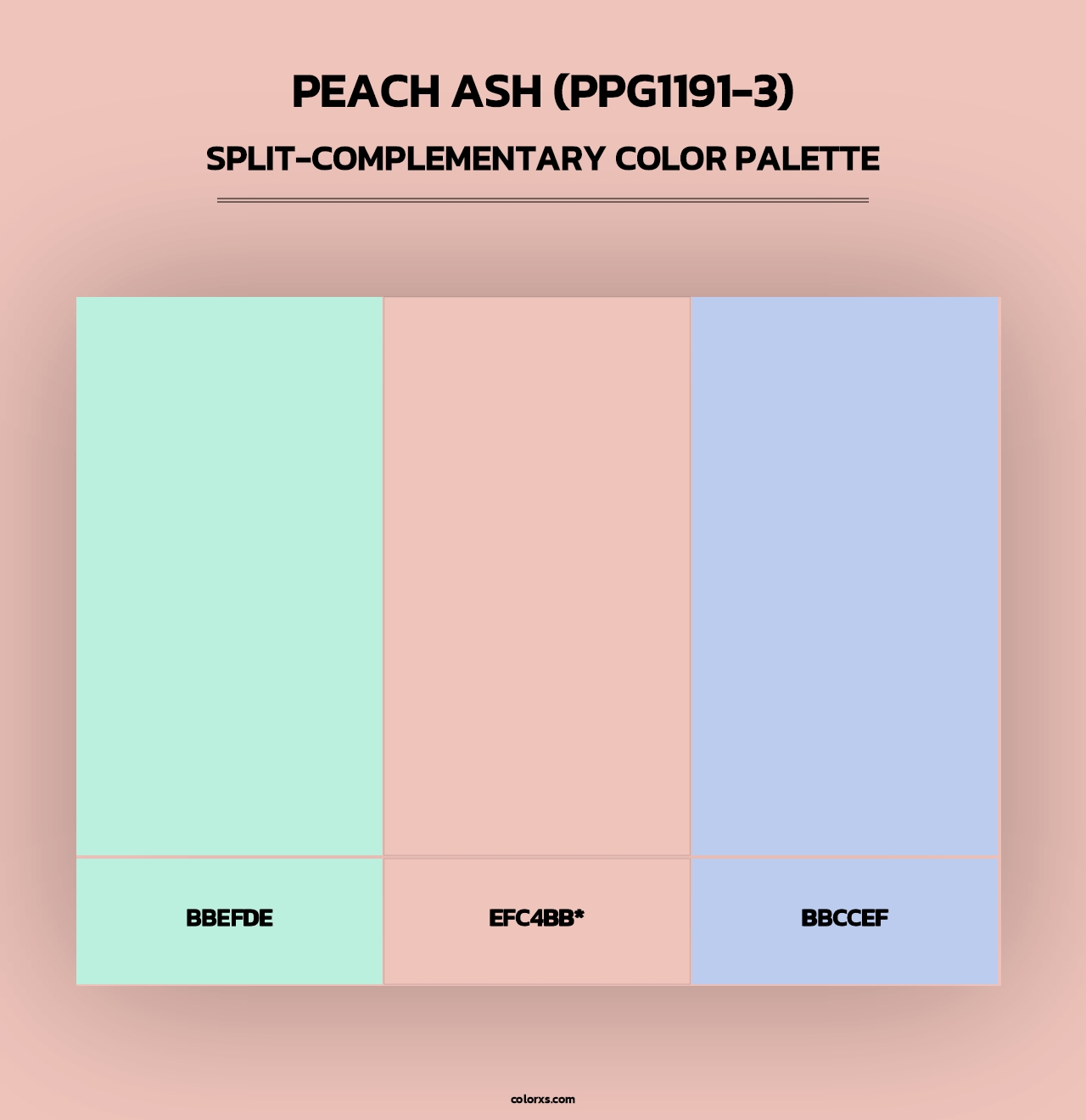 Peach Ash (PPG1191-3) - Split-Complementary Color Palette