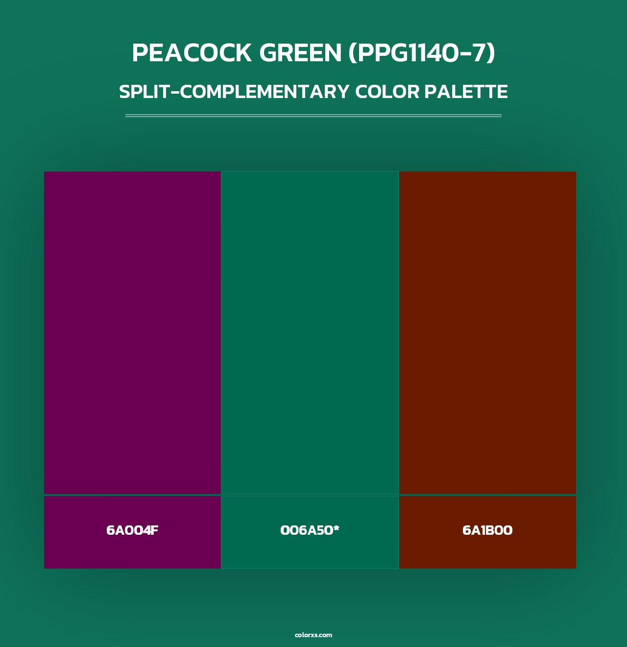 Peacock Green (PPG1140-7) - Split-Complementary Color Palette