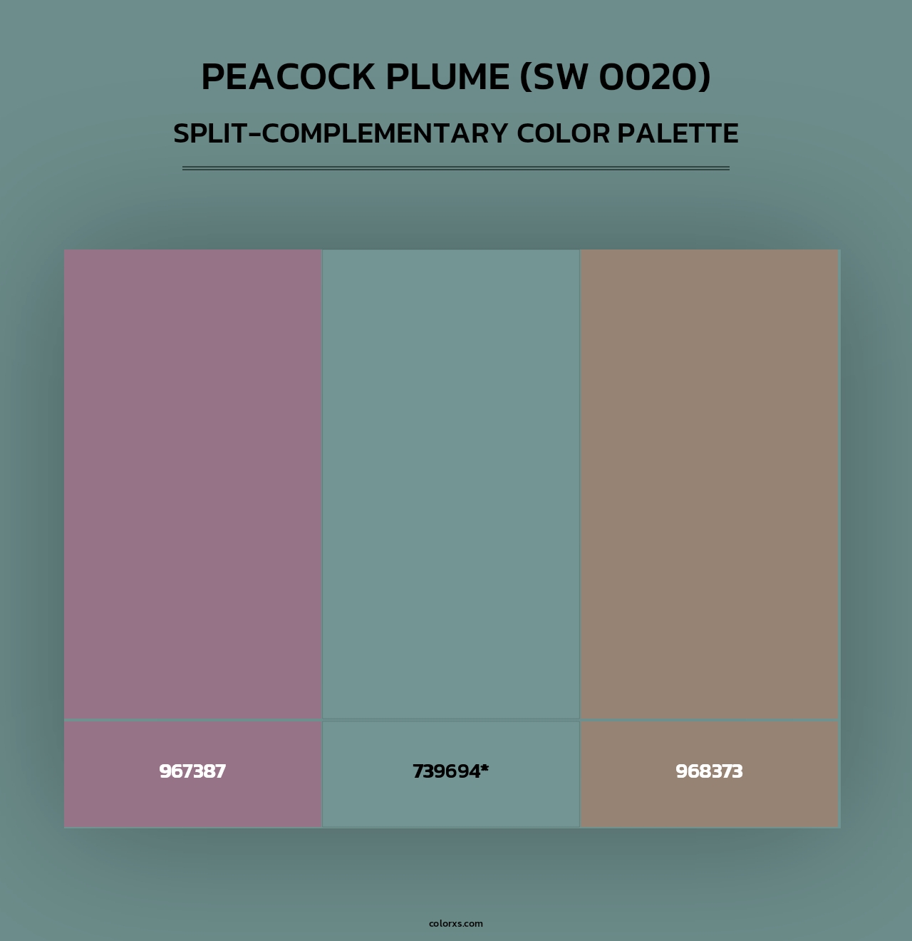 Peacock Plume (SW 0020) - Split-Complementary Color Palette