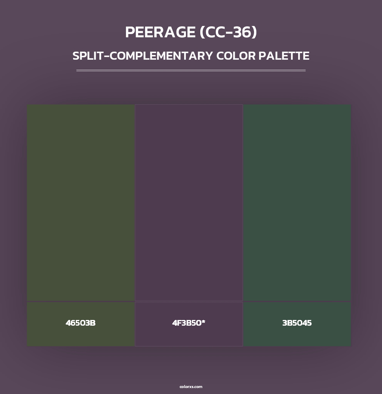Peerage (CC-36) - Split-Complementary Color Palette