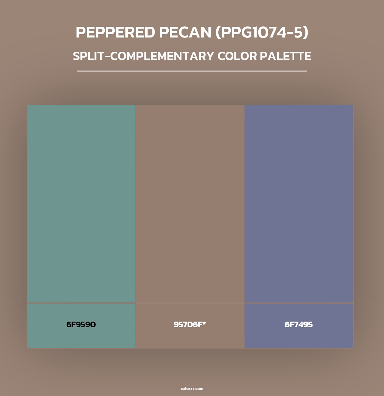 Peppered Pecan (PPG1074-5) - Split-Complementary Color Palette