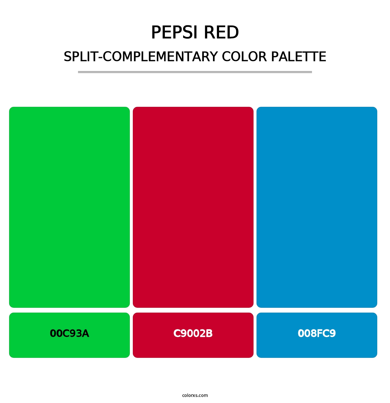 Pepsi Red - Split-Complementary Color Palette