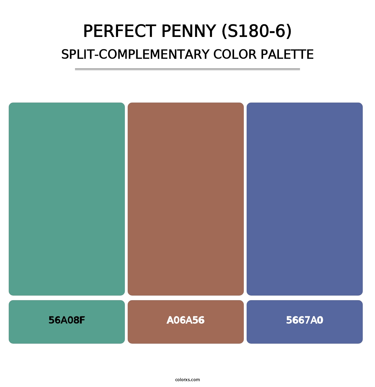 Perfect Penny (S180-6) - Split-Complementary Color Palette