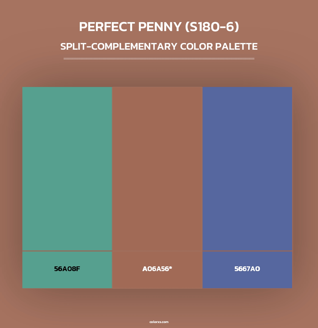 Perfect Penny (S180-6) - Split-Complementary Color Palette