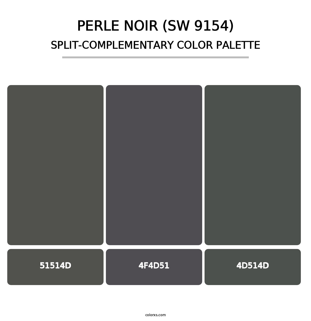 Perle Noir (SW 9154) - Split-Complementary Color Palette