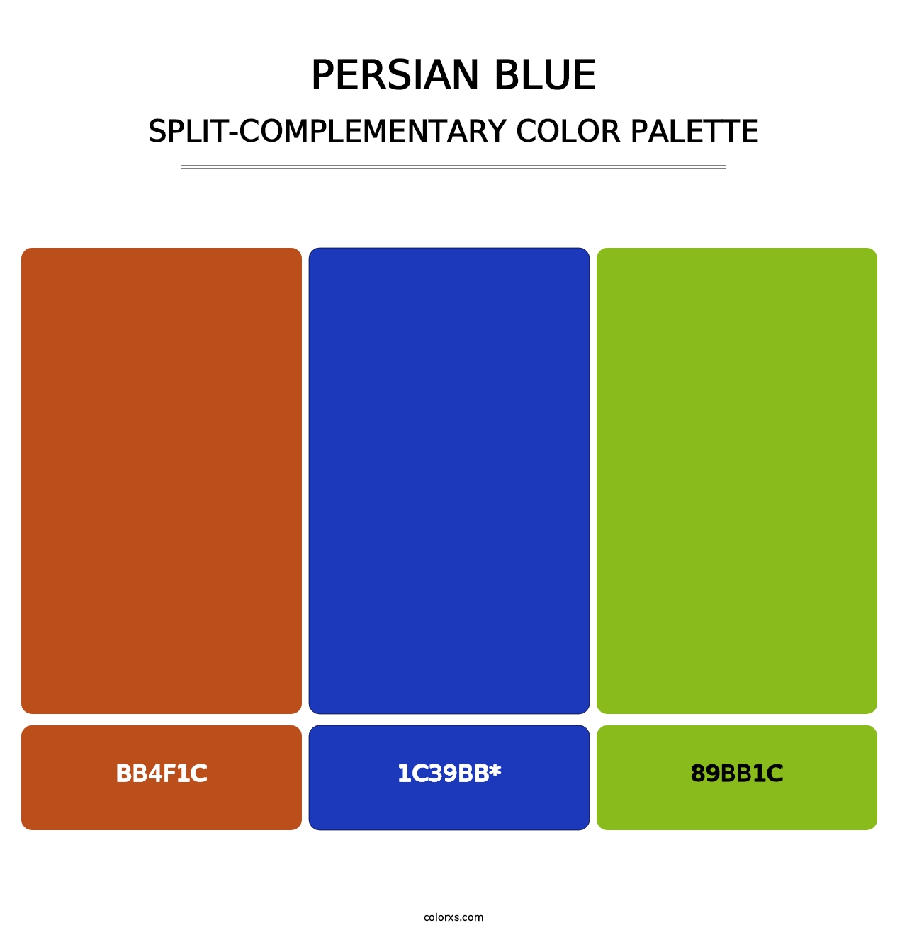 Persian Blue - Split-Complementary Color Palette