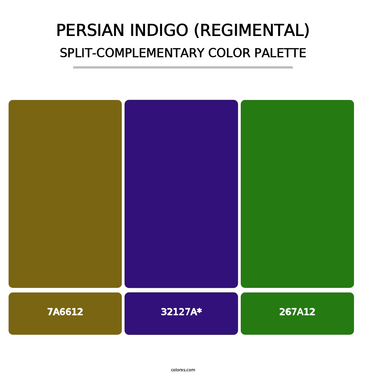 Persian Indigo (Regimental) - Split-Complementary Color Palette