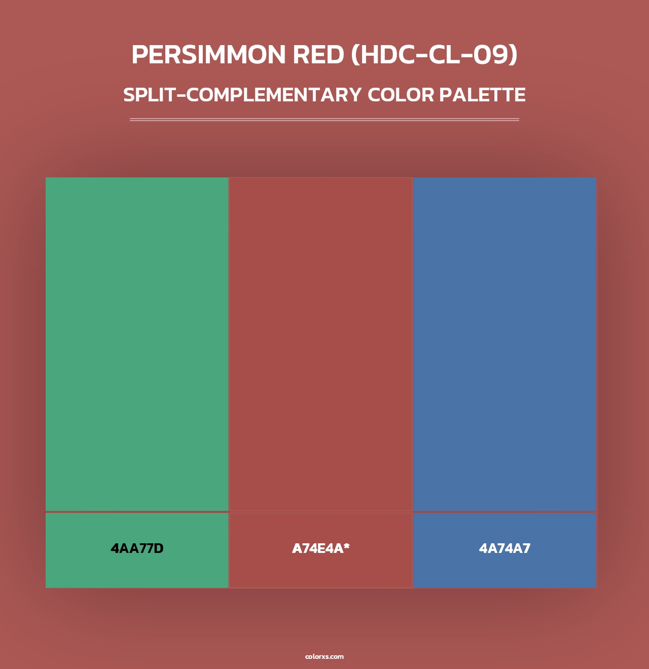 Persimmon Red (HDC-CL-09) - Split-Complementary Color Palette
