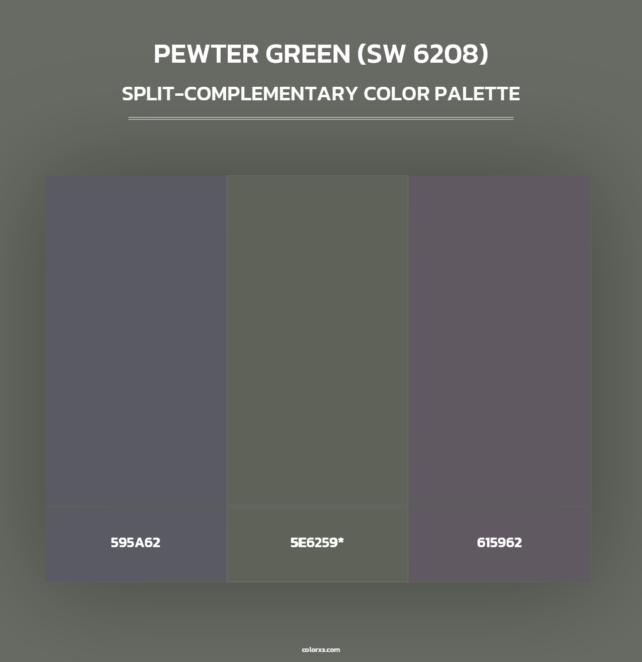 Pewter Green (SW 6208) - Split-Complementary Color Palette