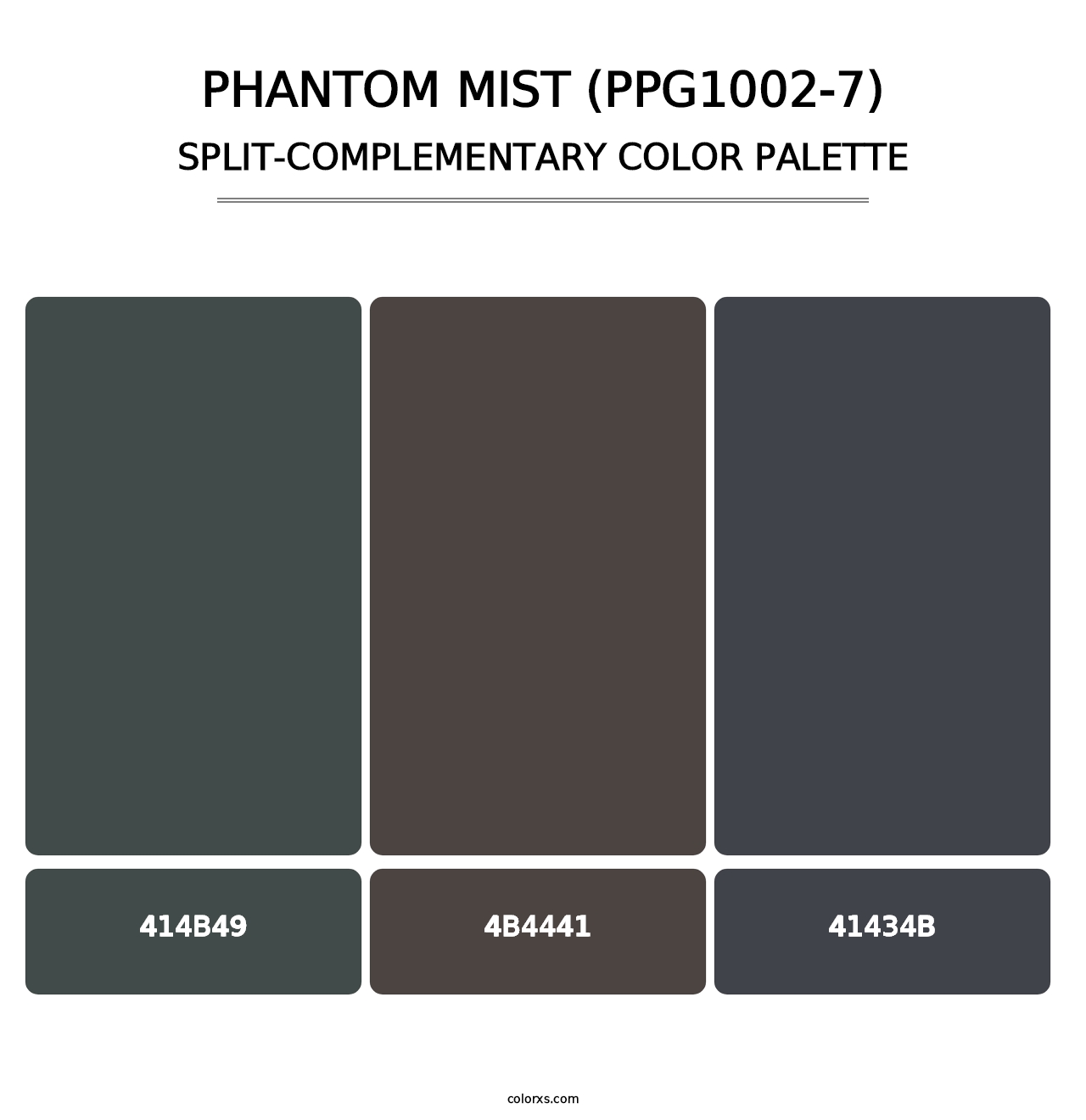Phantom Mist (PPG1002-7) - Split-Complementary Color Palette