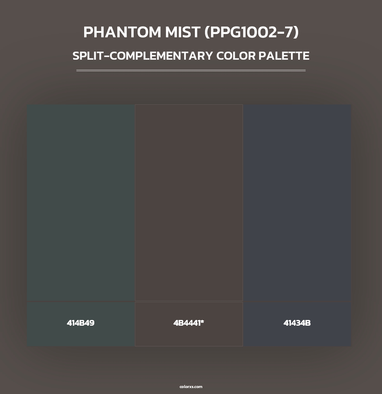 Phantom Mist (PPG1002-7) - Split-Complementary Color Palette