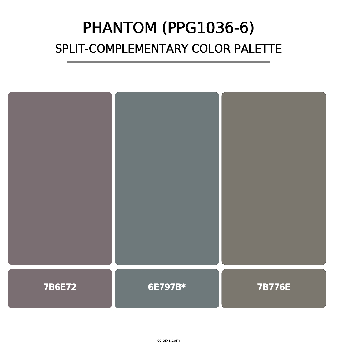 Phantom (PPG1036-6) - Split-Complementary Color Palette