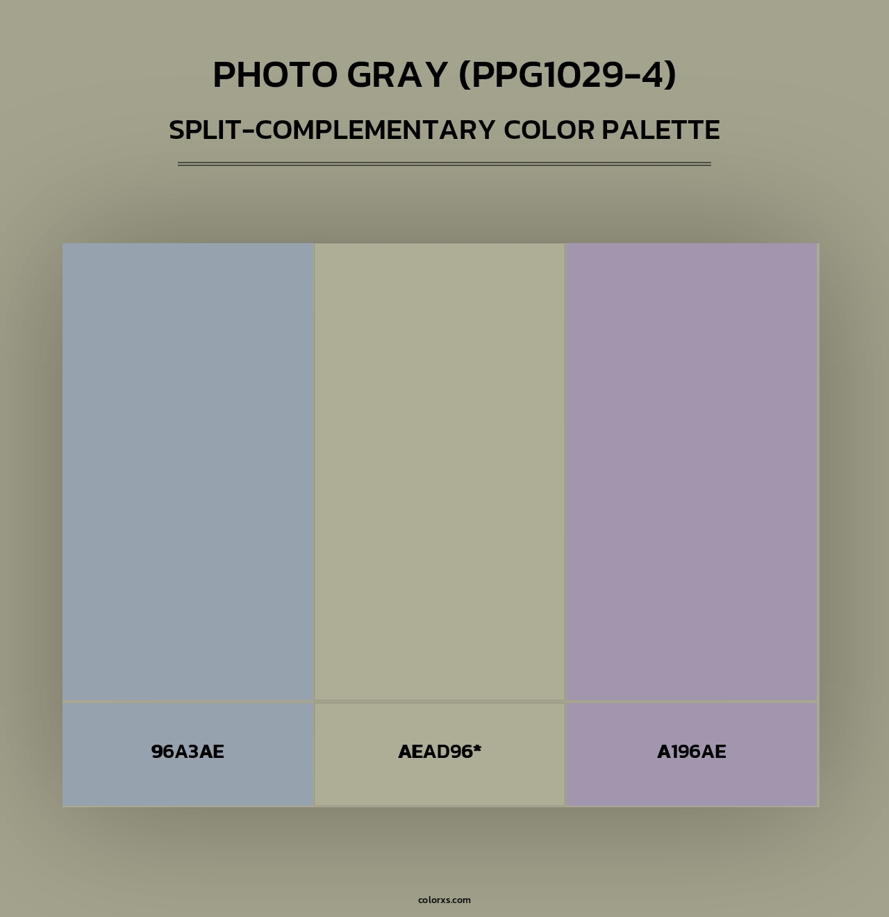 Photo Gray (PPG1029-4) - Split-Complementary Color Palette