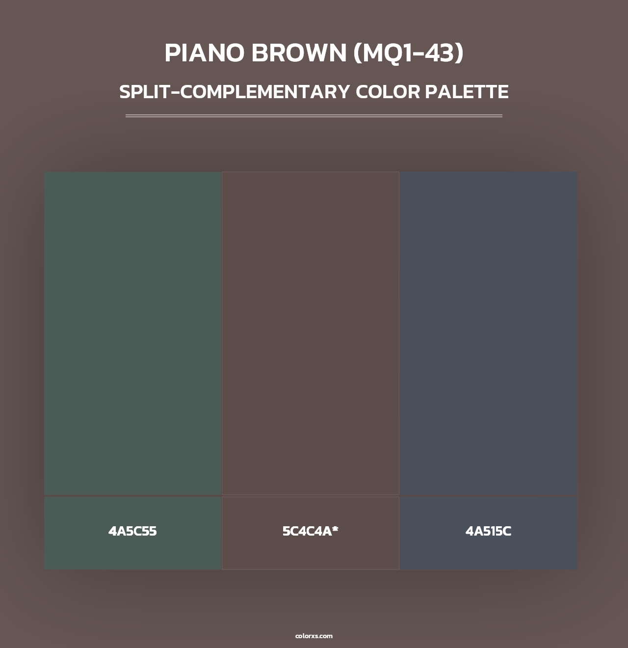 Piano Brown (MQ1-43) - Split-Complementary Color Palette