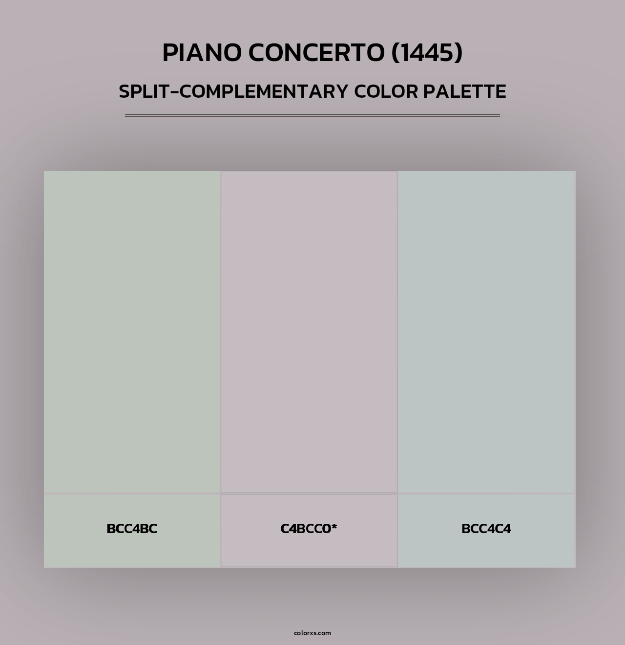 Piano Concerto (1445) - Split-Complementary Color Palette
