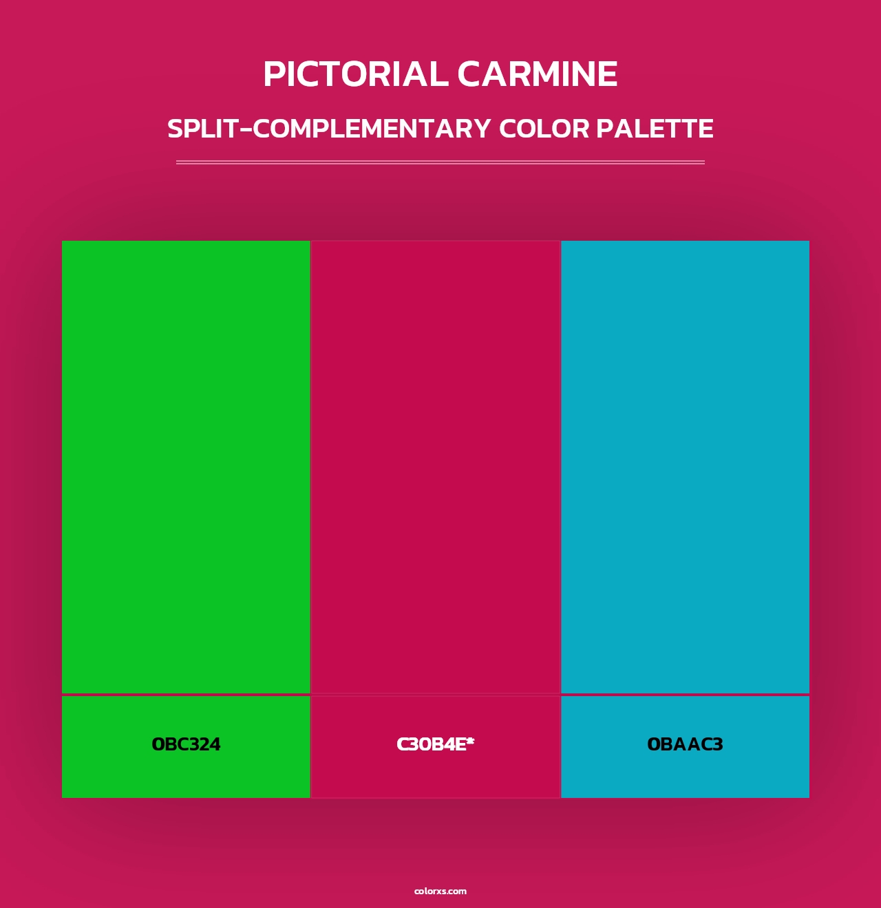 Pictorial Carmine - Split-Complementary Color Palette