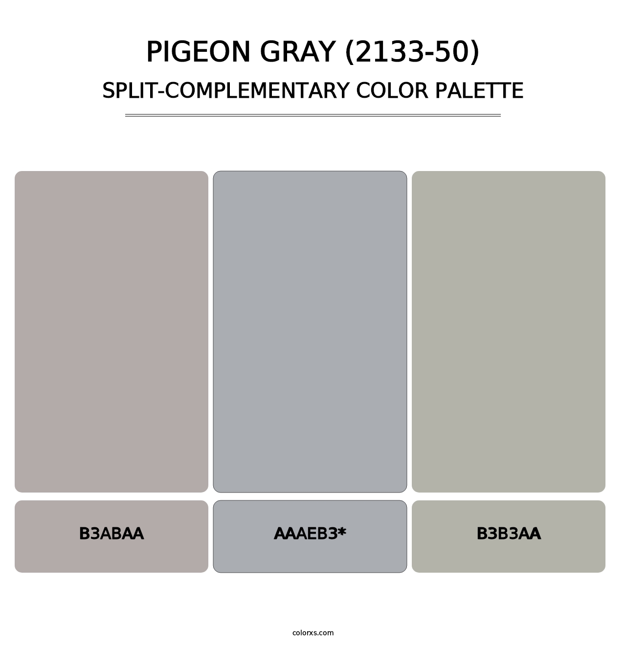 Pigeon Gray (2133-50) - Split-Complementary Color Palette