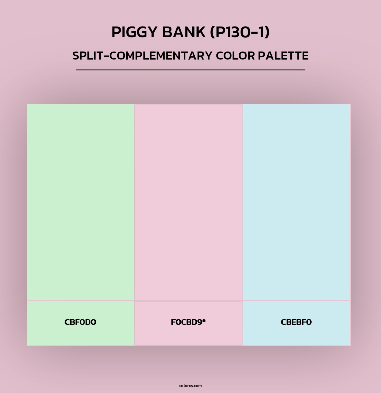 Piggy Bank (P130-1) - Split-Complementary Color Palette