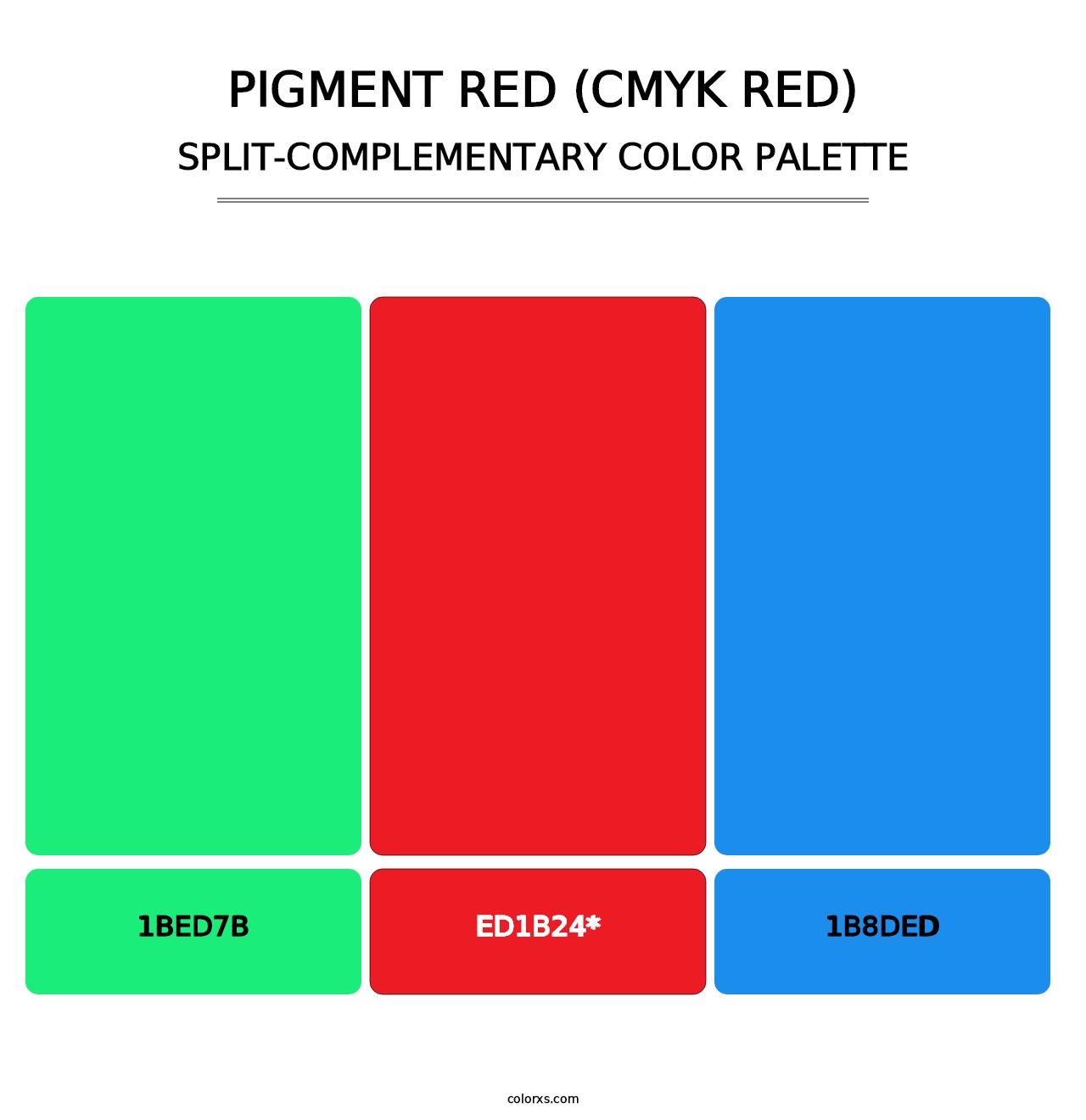 Pigment Red (CMYK Red) - Split-Complementary Color Palette