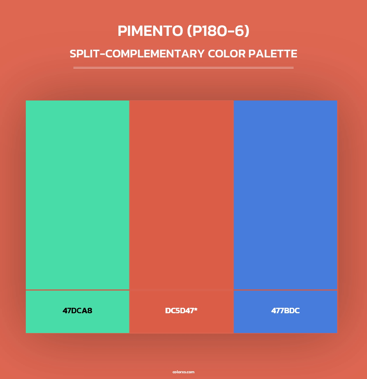 Pimento (P180-6) - Split-Complementary Color Palette