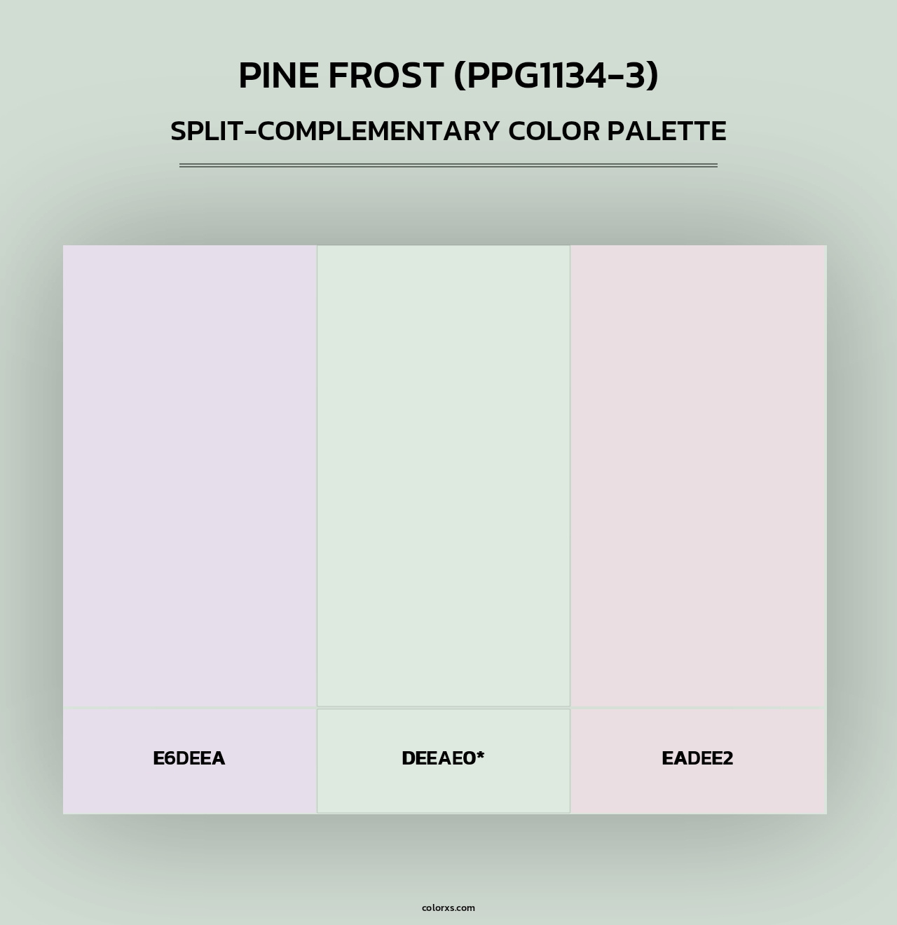 Pine Frost (PPG1134-3) - Split-Complementary Color Palette