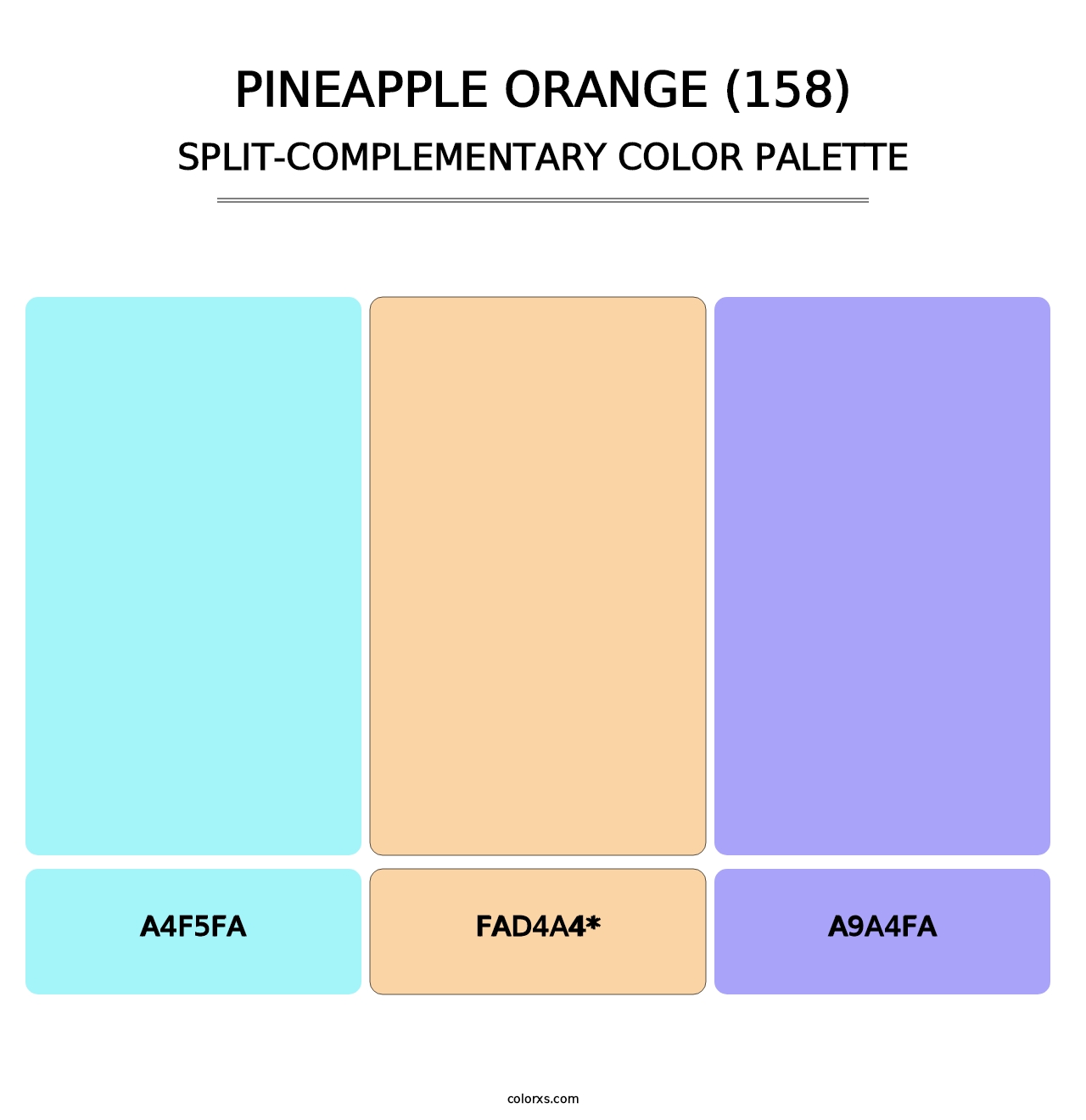 Pineapple Orange (158) - Split-Complementary Color Palette
