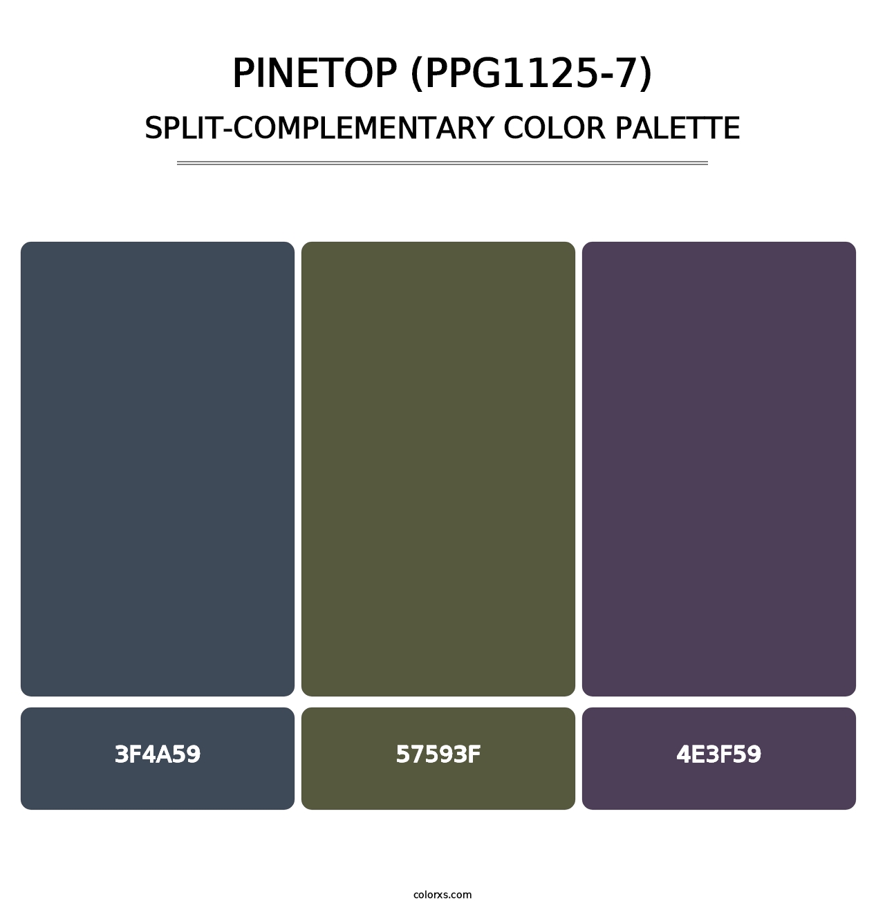 Pinetop (PPG1125-7) - Split-Complementary Color Palette