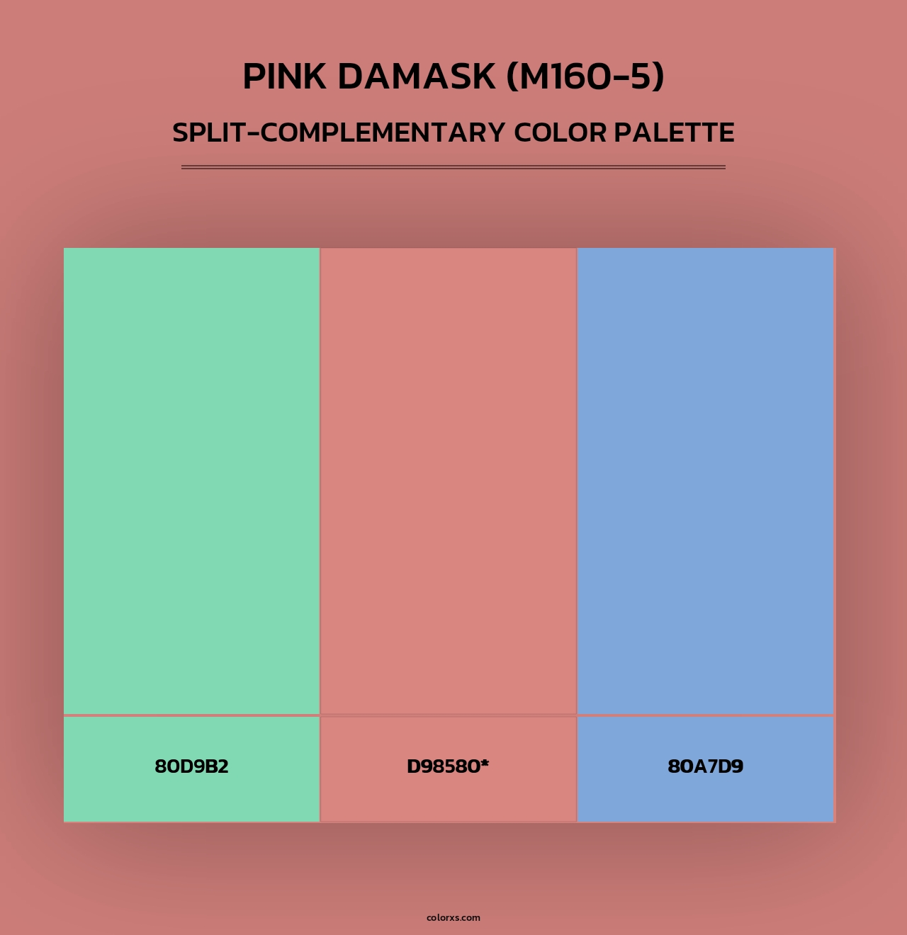 Pink Damask (M160-5) - Split-Complementary Color Palette