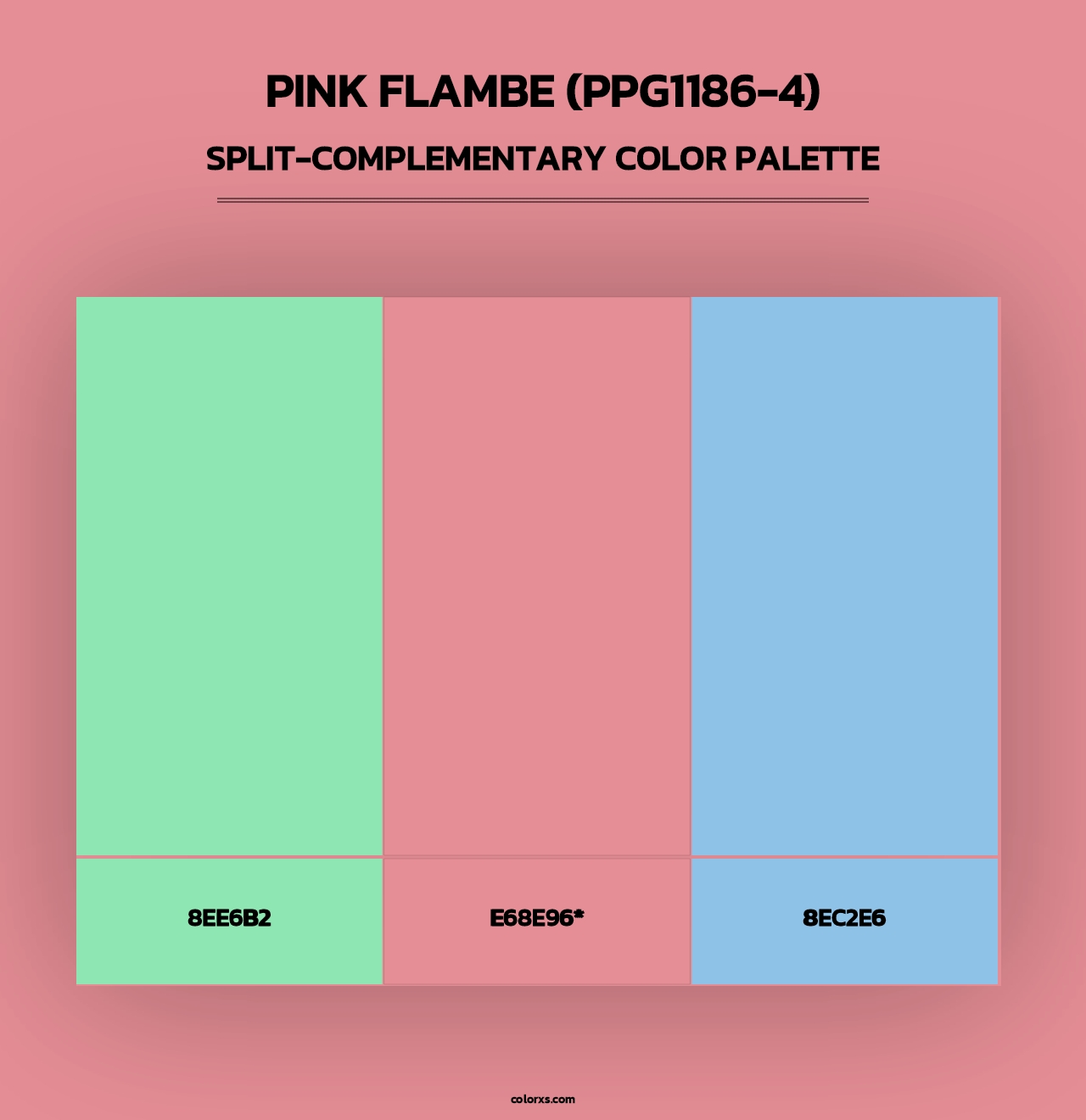Pink Flambe (PPG1186-4) - Split-Complementary Color Palette