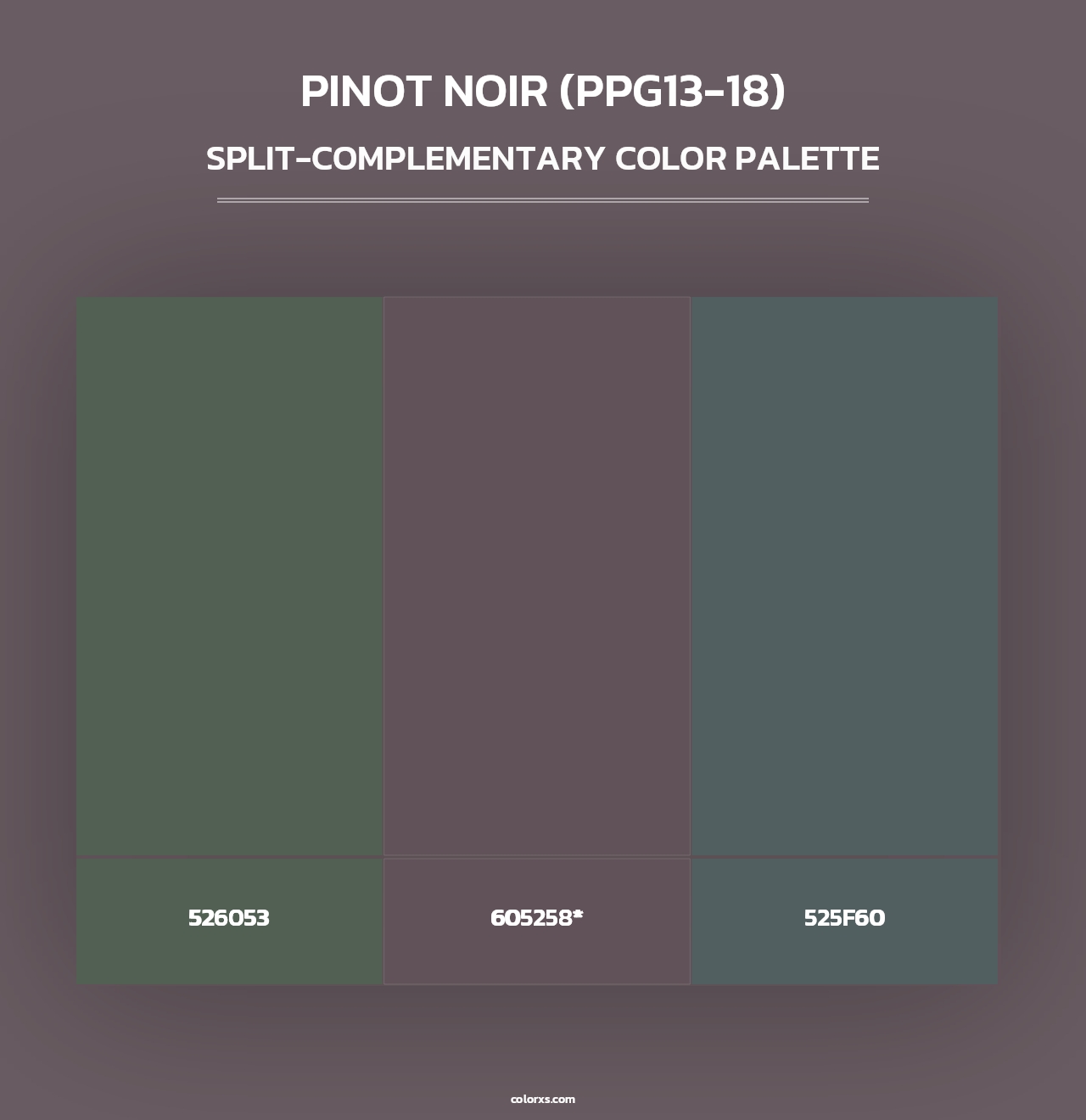 Pinot Noir (PPG13-18) - Split-Complementary Color Palette