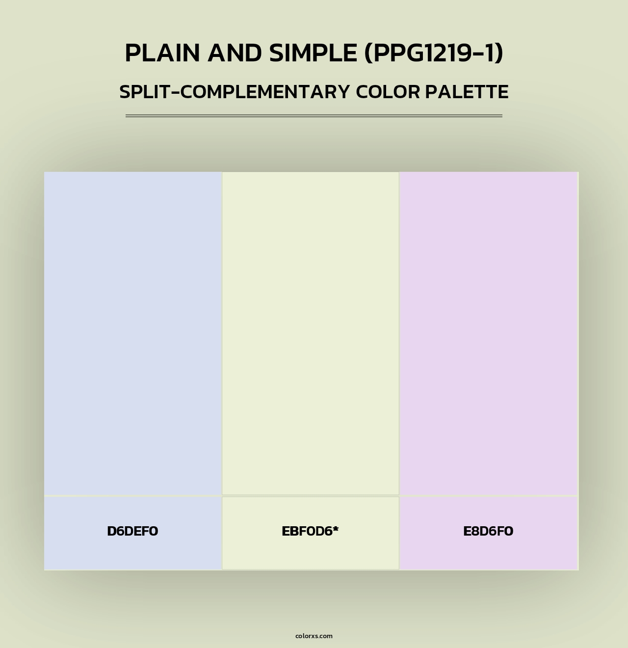 Plain And Simple (PPG1219-1) - Split-Complementary Color Palette