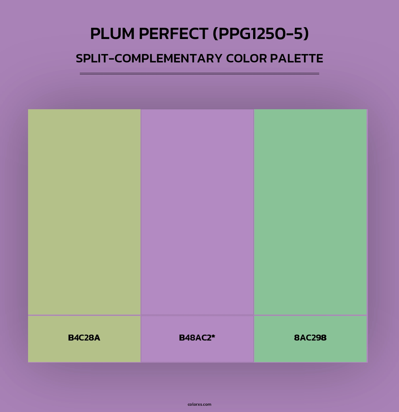 Plum Perfect (PPG1250-5) - Split-Complementary Color Palette