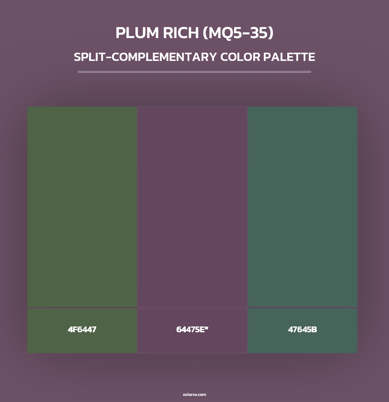 Plum Rich (MQ5-35) - Split-Complementary Color Palette