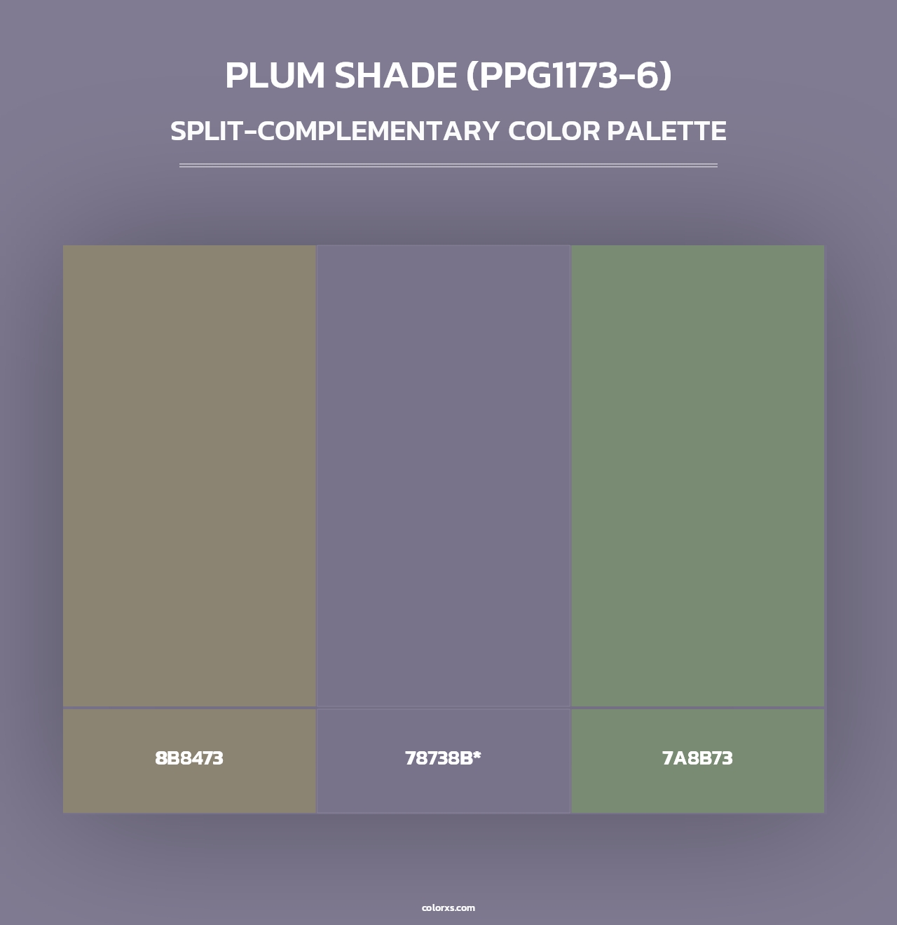 Plum Shade (PPG1173-6) - Split-Complementary Color Palette