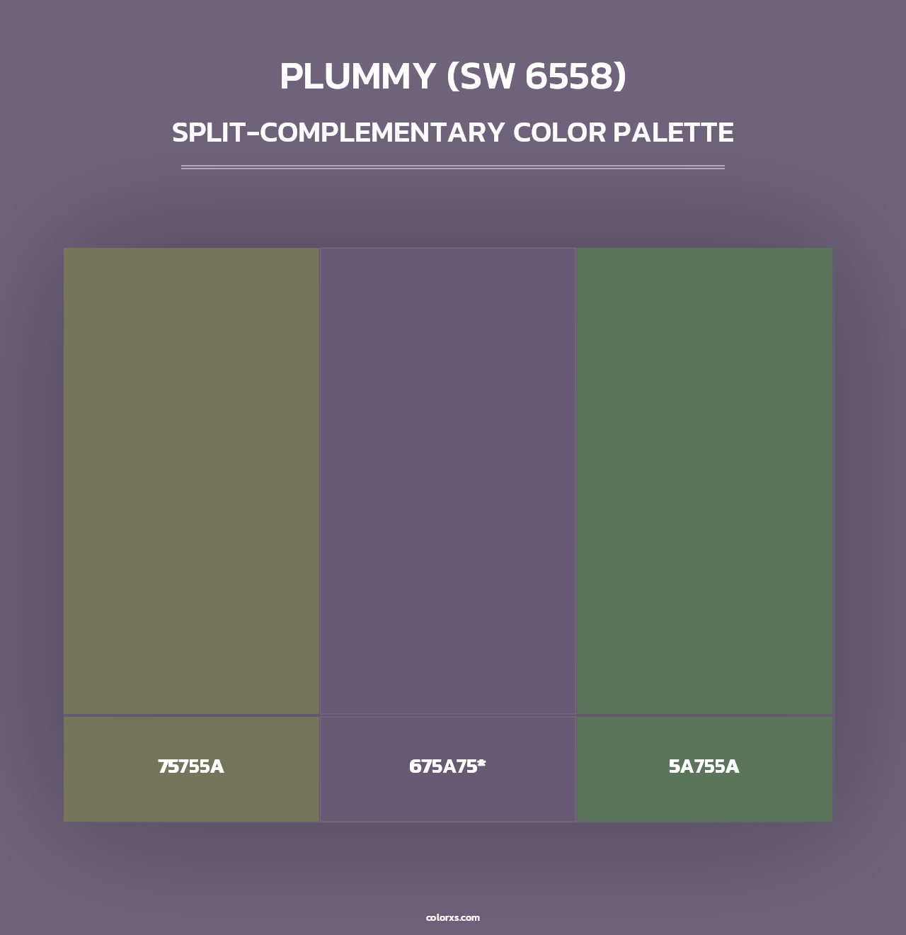 Plummy (SW 6558) - Split-Complementary Color Palette