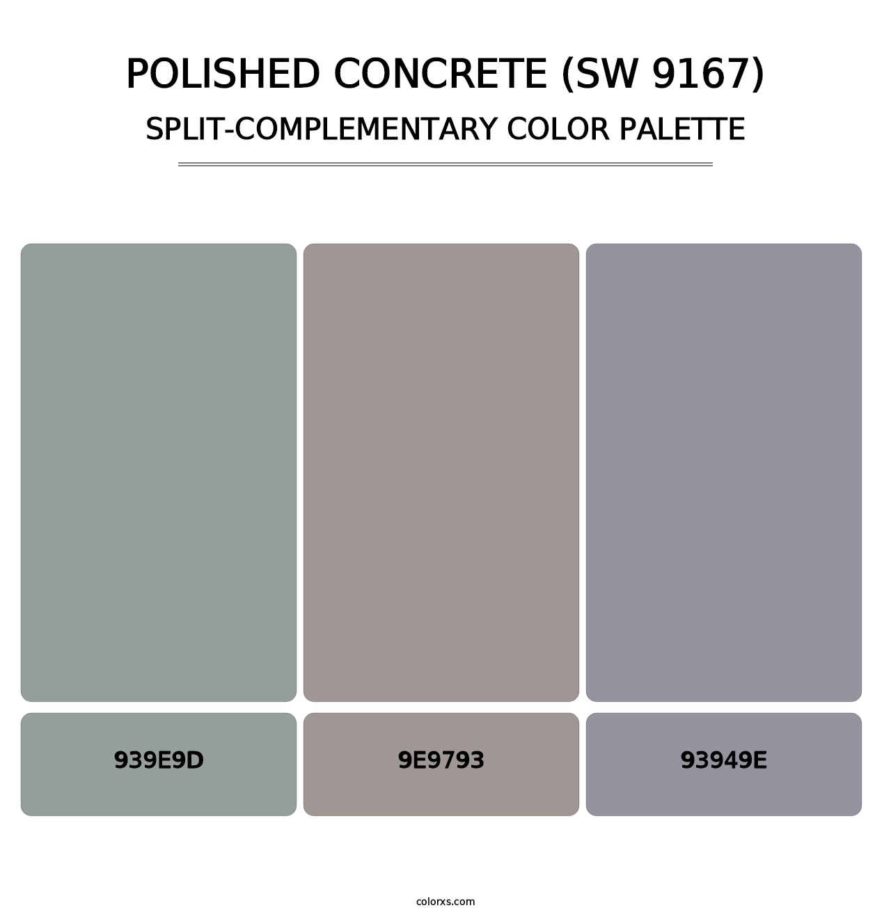 Polished Concrete (SW 9167) - Split-Complementary Color Palette