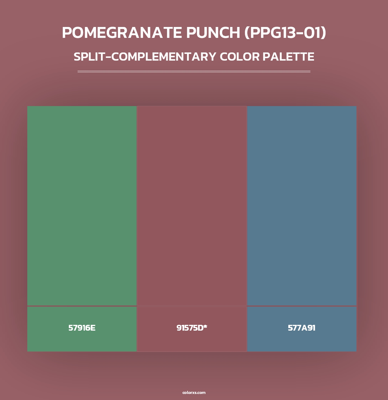 Pomegranate Punch (PPG13-01) - Split-Complementary Color Palette