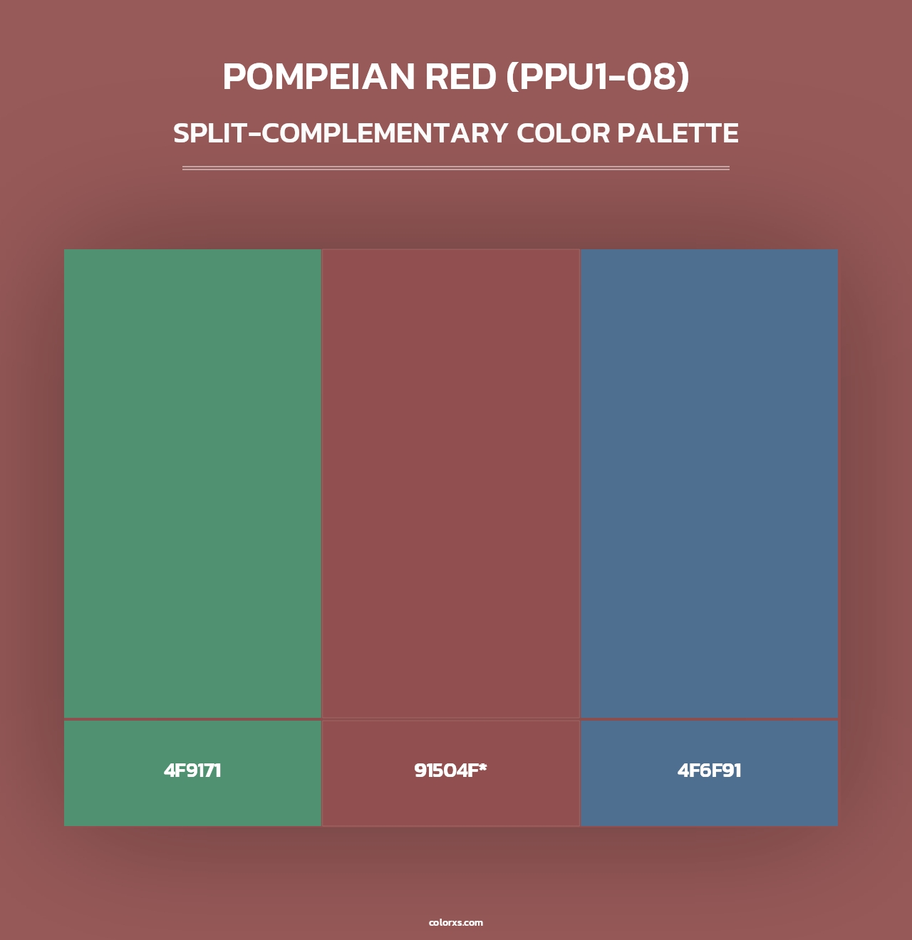 Pompeian Red (PPU1-08) - Split-Complementary Color Palette